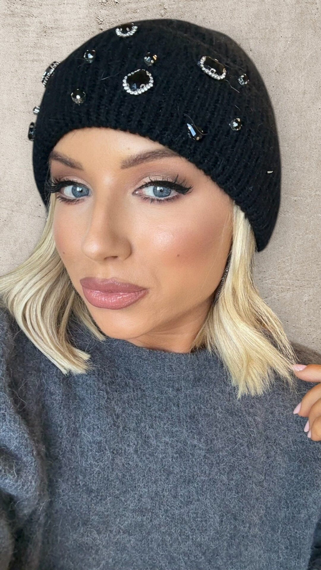 THE LUXE GEM BEANIE - BLACK NOIR Hat Sweet Eme 