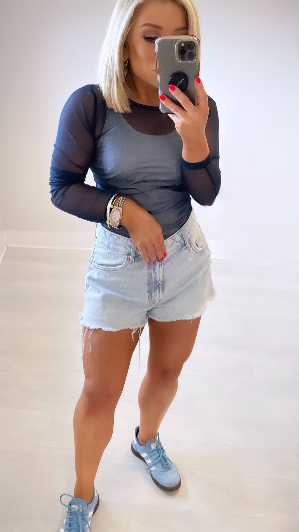 MARS MESH TOP - NAVY Coco Boutique 