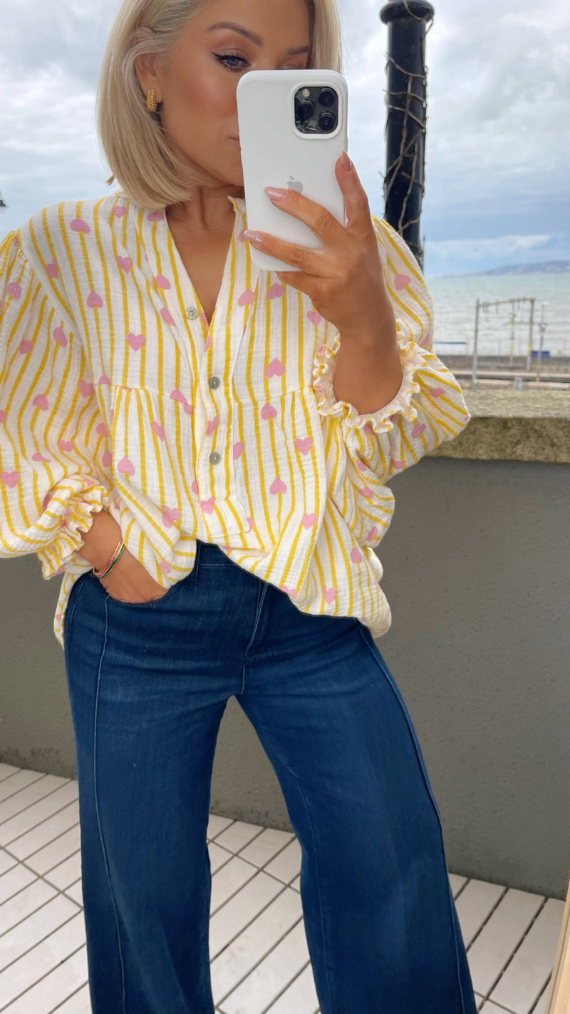 HARMONY SWEETHEART TOP - LEMON Tops & Jumpers Noeline 