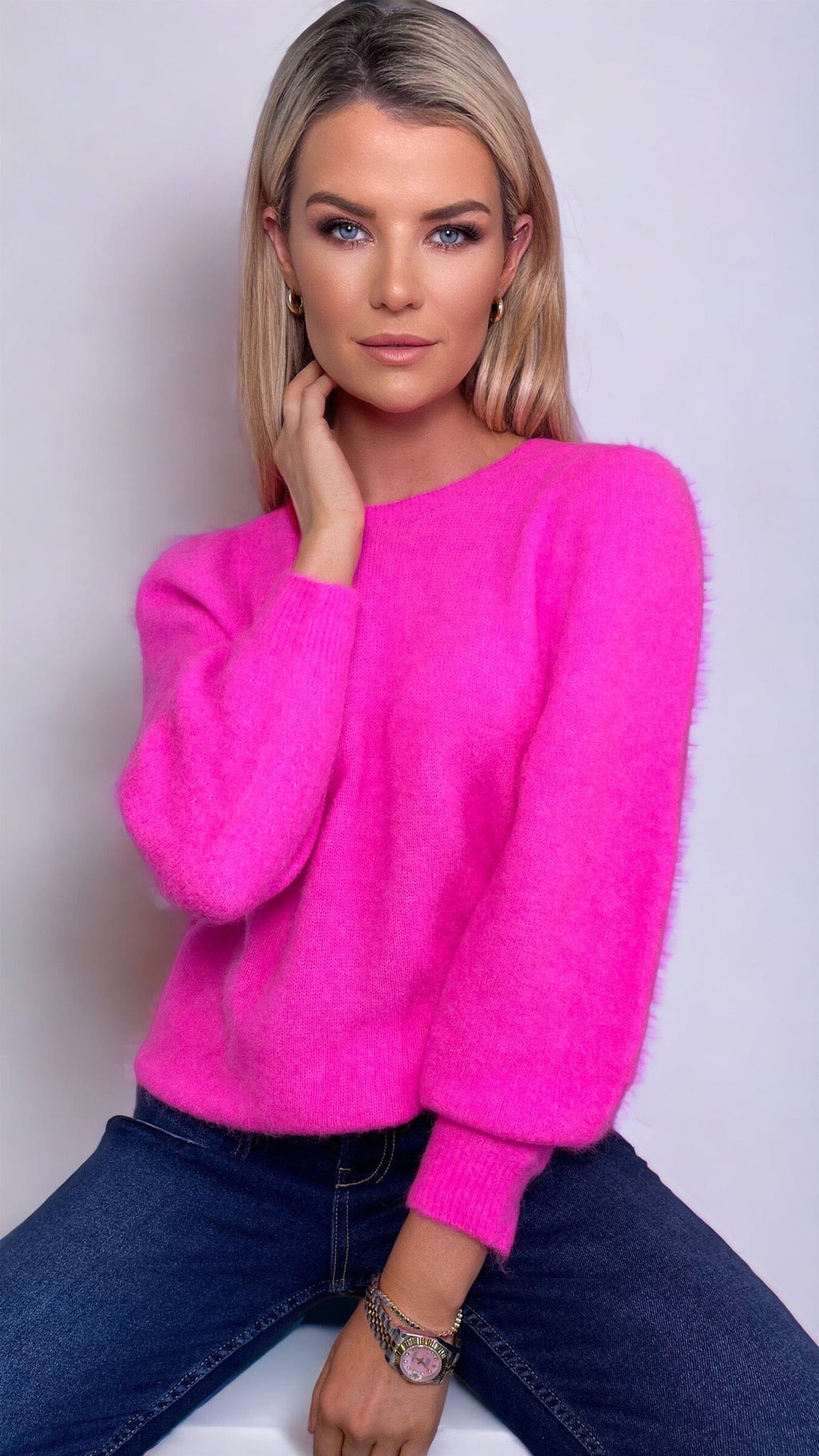 PETRA SUPER SOFT SWEATER - HOT PINK Knitwear CG Luxe 