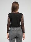 THE RENEÉ LACE TOP - BLACK Tops & Jumpers Agnes 