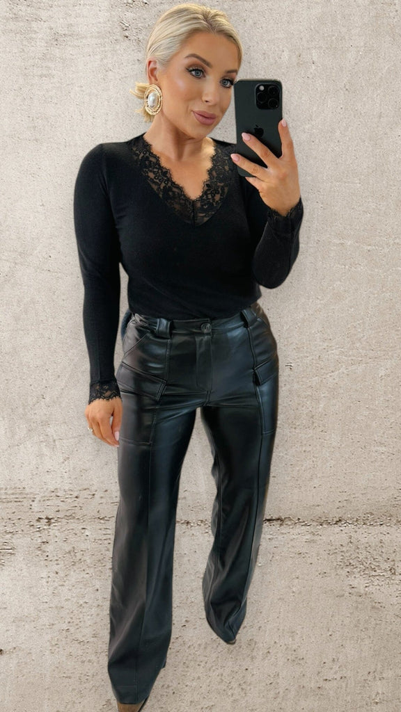 THE LACIE LUXE TOP -BLACK Tops & Jumpers Agnes 