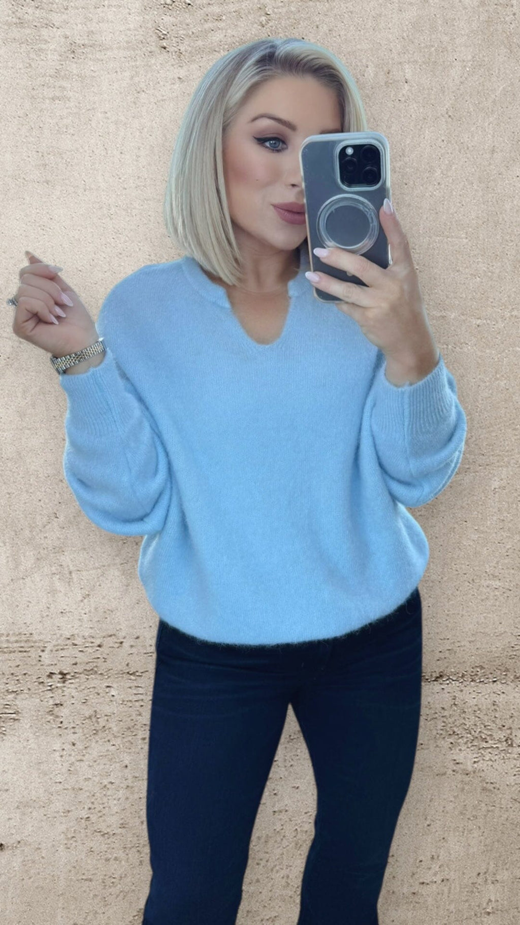 SEREN ALPACA SWEATER - BABY BLUE Knitwear Gigi Lu 