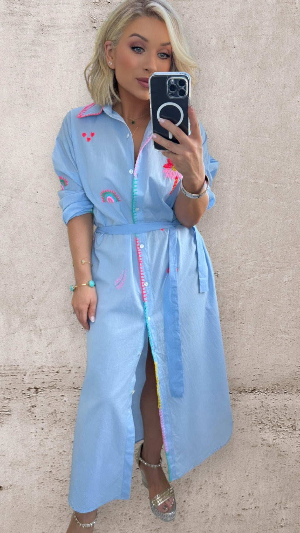 THE PALMA SHIRT DRESS - BLUE Coco Boutique 