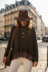 THE COCOA LACE TRIM KNIT Knitwear Avril Vin 