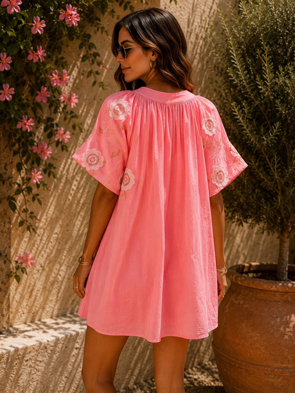 THE FLEUR SOLEIL DRESS - CORAL Dresses Neline 