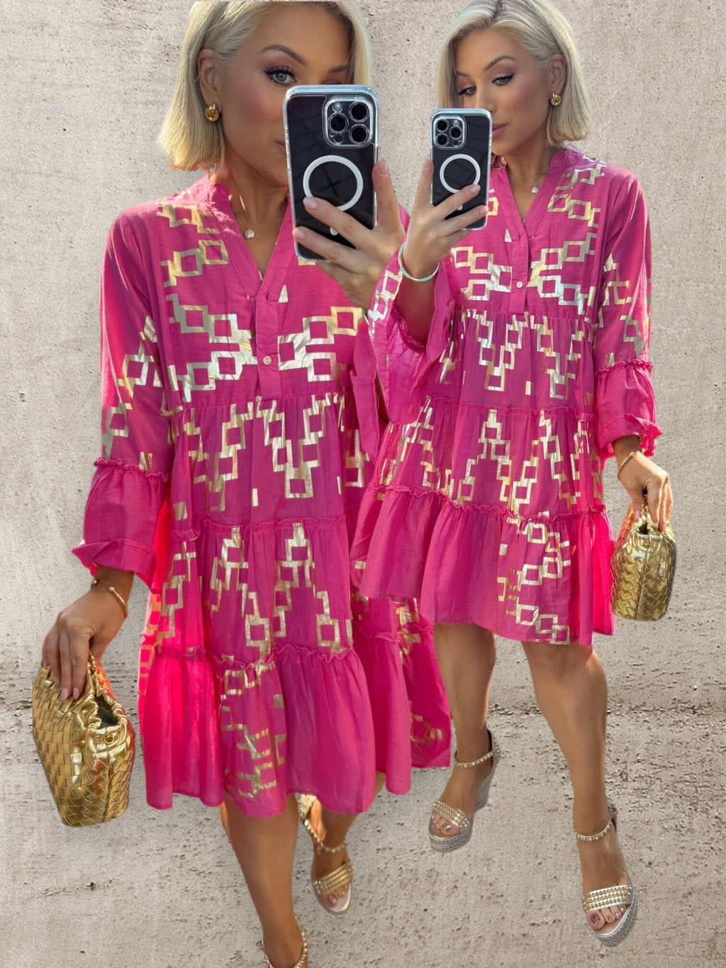 AMALFI BEACH COVER - PINK Dresses Coco Boutique 