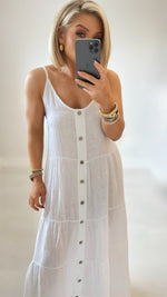 ROBYN LINEN DRESS - WHITE Coco Boutique 