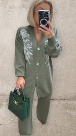 THE CELINE LUXE CO-ORD - SAGE Co-ord set White Piece 