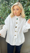 CASSIDY BAROQUE SHIRT - WHITE Coco Boutique 
