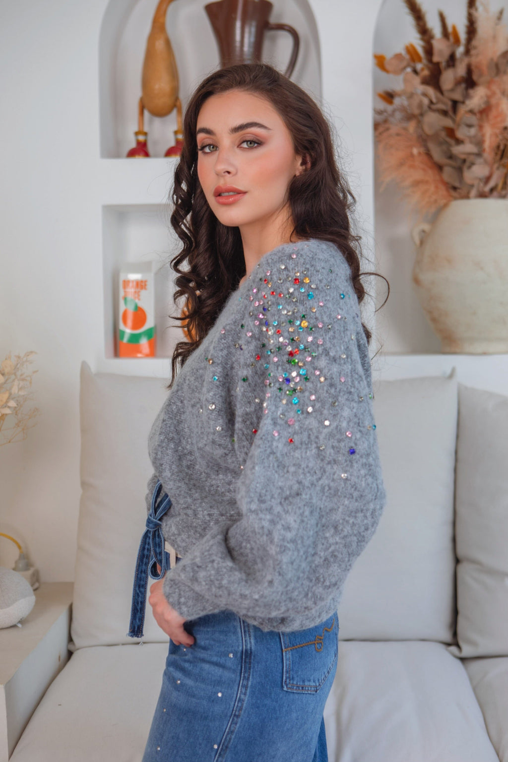 THE NIVEAH SWEATER - GREY Tops & Jumpers Goldie S 