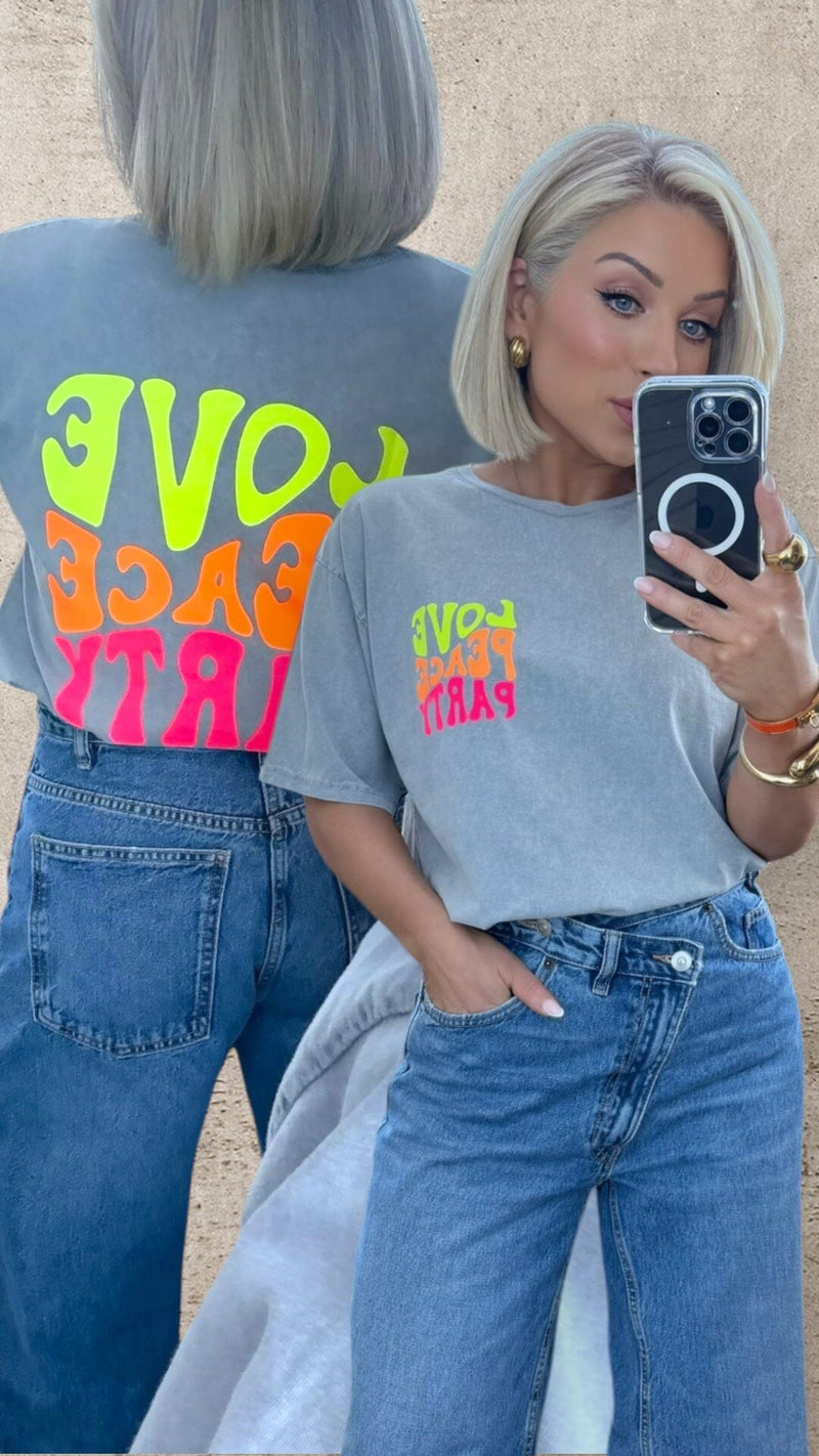 LOVE PEACE PARTY TEE Tops & Jumpers Coco Boutique 