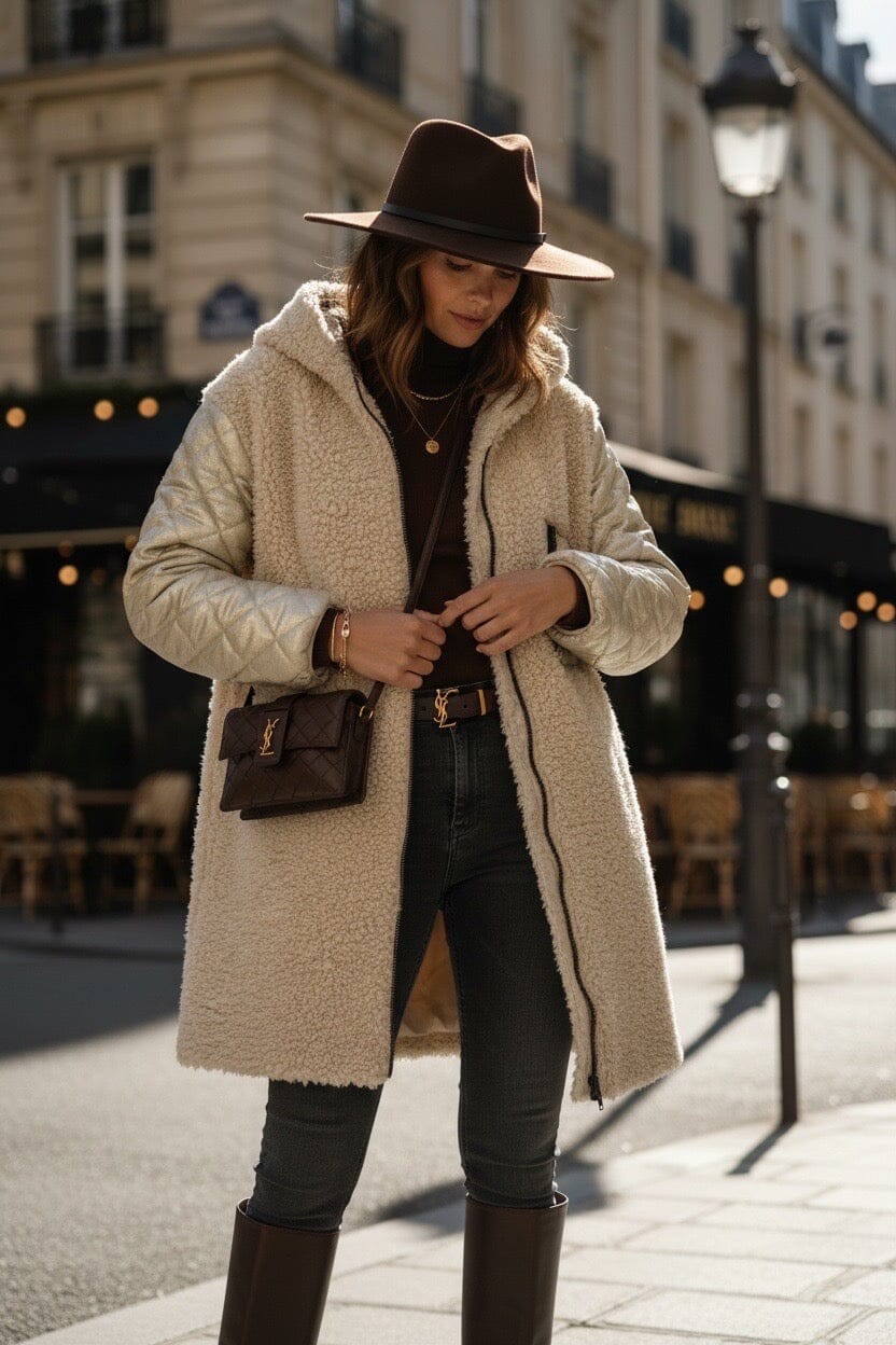 THE PARISIAN QUILTED SHERPA COAT Coats & Blazers Goldie S 