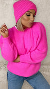 THE PETRA SWEATER - NEON PINK Knitwear Gigi Lu 