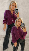 THE DAHLIA CARDI - GRAPE Knitwear Neline 