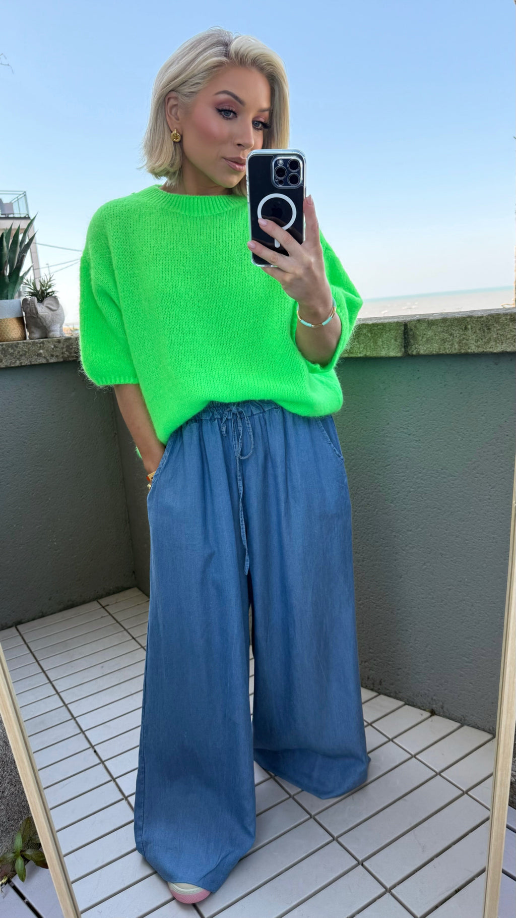 RAYE ALPACA BLEND KNIT - NEON GREEN Knitwear Gigi Lu 