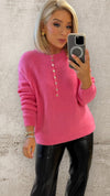THE ALPINE HALF BUTTON - PINK Knitwear Le Point Parisien 