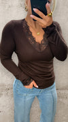 THE LACIE LUXE TOP - CHOCOLATE Tops & Jumpers Agnes 