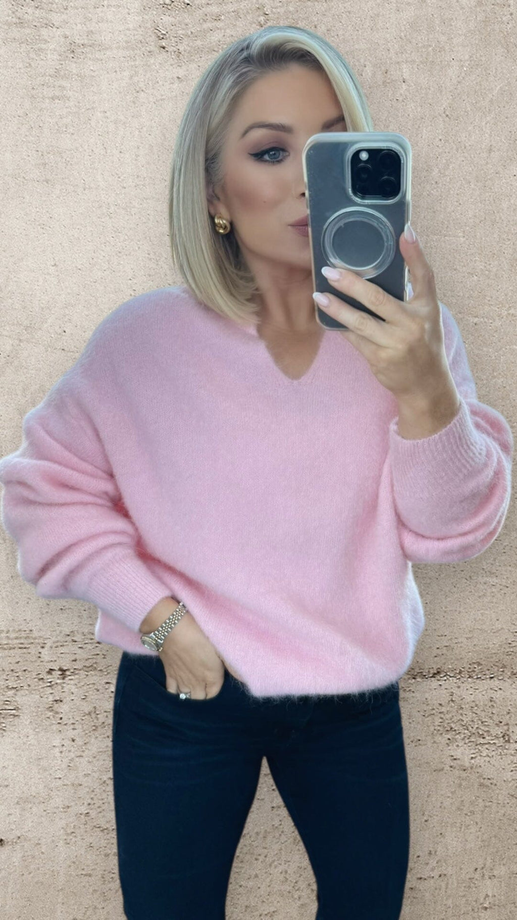 SEREN ALPACA SWEATER - BABY ROSE Knitwear Gigi Lu 