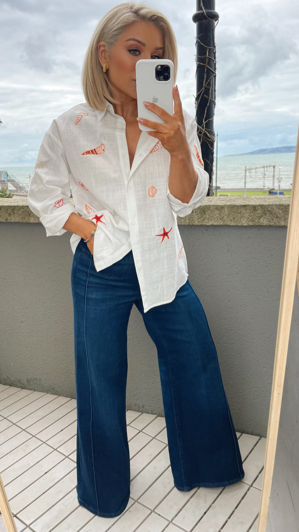 SAMMI SEASHELL BLOUSE - WHITE Tops & Jumpers LUMIN 