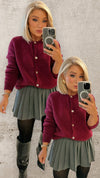 THE DAHLIA CARDI - BORDEAUX Knitwear Le Point Parisien 