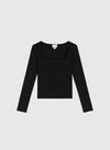 ALEX RIBBED TOP - BLACK Tops & Jumpers Agnes 
