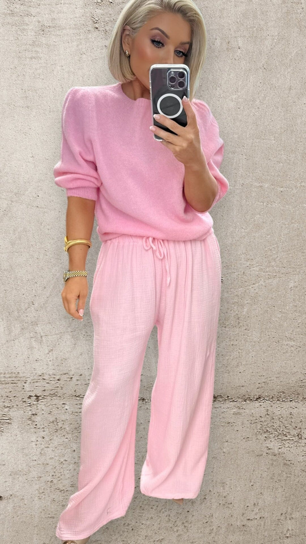 BABY PINK PALAZZO TROUSERS Bottoms, Jeans & Skirts Coco Boutique 