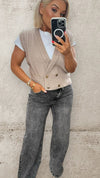 THE AURALIA VEST - BEIGE Knitwear Goya 