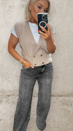 THE AURALIA VEST - BEIGE Knitwear Goya 