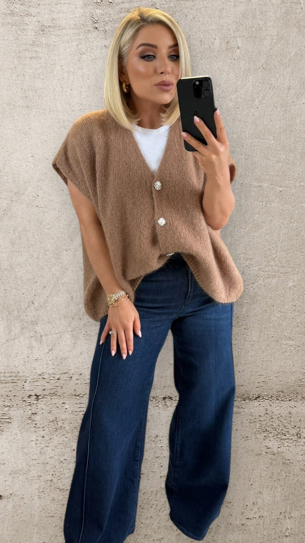 THE CAMILLE CARDIGAN - CARAMEL Knitwear Gigi Lu 