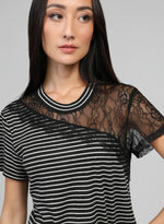 MARGE STRIPED LACE TEE Tops & Jumpers Agnes 