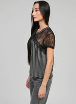 MARGE STRIPED LACE TEE Tops & Jumpers Agnes 