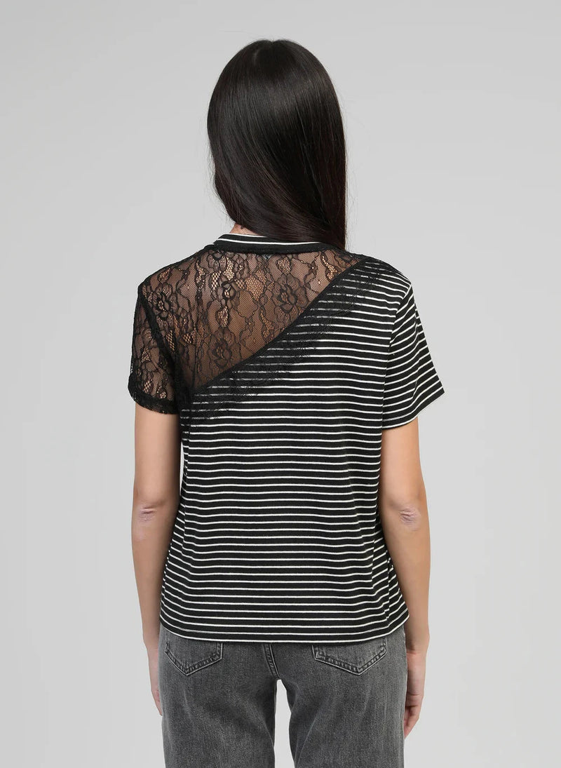 MARGE STRIPED LACE TEE Tops & Jumpers Agnes 