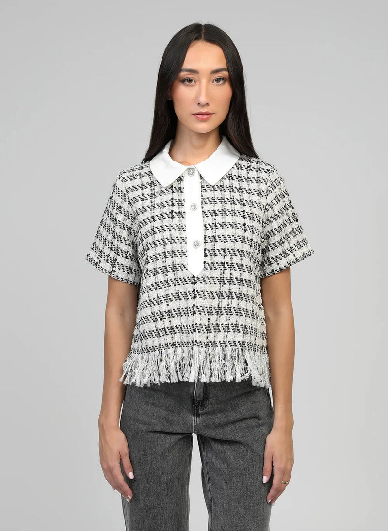 AMY TWEED TOP - CREAM Tops & Jumpers Agnes 