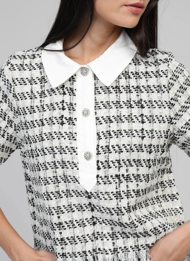 AMY TWEED TOP - CREAM Tops & Jumpers Agnes 