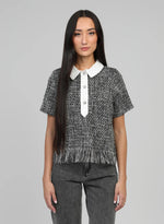 AMY TWEED TOP - BLACK Tops & Jumpers Agnes 