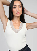 ALICE CREAM LACE-TRIM TANK Tops & Jumpers Agnes 