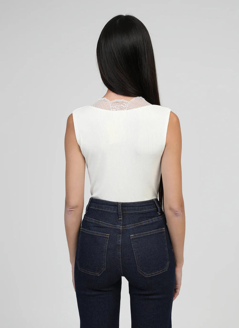 ALICE CREAM LACE-TRIM TANK Tops & Jumpers Agnes 