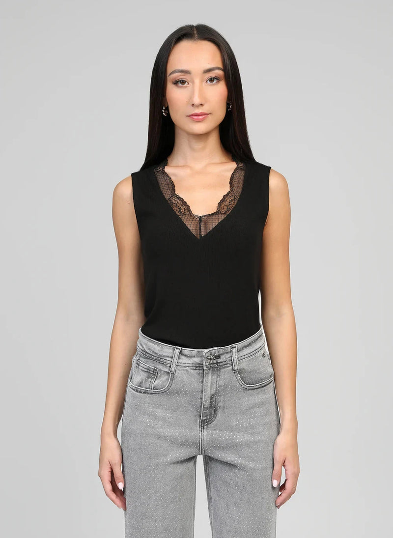 ALICE NOIR LACE-TRIM TANK Tops & Jumpers Agnes 