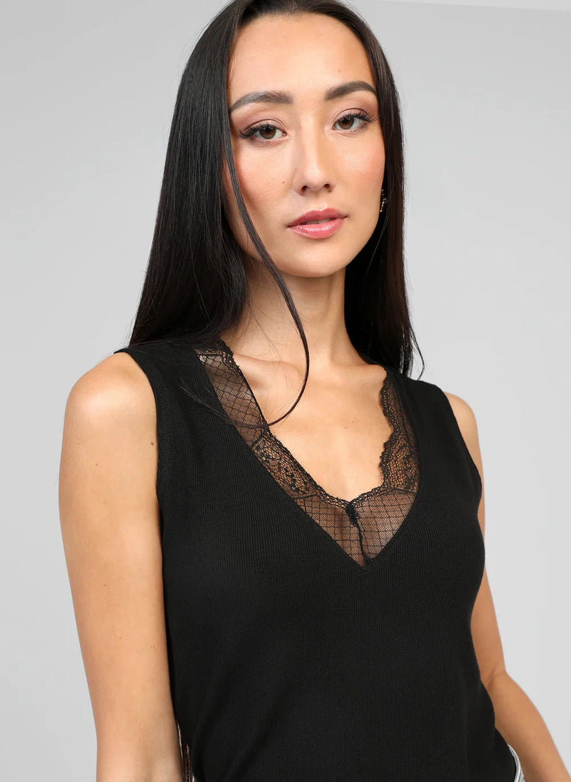 ALICE NOIR LACE-TRIM TANK Tops & Jumpers Agnes 