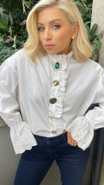 CASSIDY BAROQUE SHIRT - WHITE Coco Boutique 