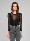 THE RENEÉ LACE TOP - BLACK Tops & Jumpers Agnes 