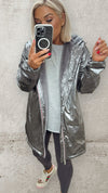 THE LUMI RAINCOAT - METALLIC SILVER Coats & Blazers Goldie S 