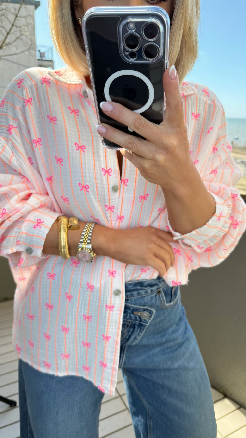 NEON BOW COTTON SHIRT Coco Boutique 