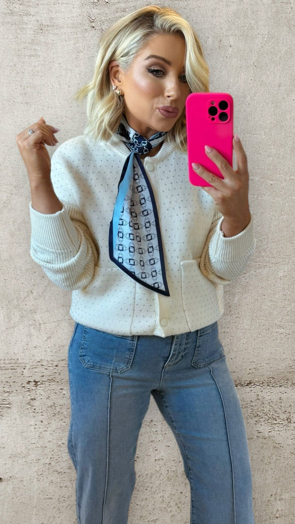 THE AURORA BOMBER - CREAM Knitwear Neline 