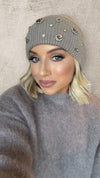 THE LUXE GEM BEANIE - TAUPE Hat Sweet Eme 