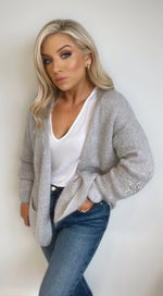 BELLA CRYSTAL STAR CARDI - DOVE GREY Coco Boutique 