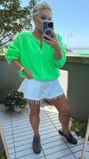 THE DAHLIA CARDI - NEON GREEN Knitwear Coco Boutique 