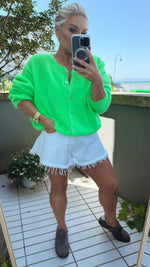 THE DAHLIA CARDI - NEON GREEN Knitwear Coco Boutique 