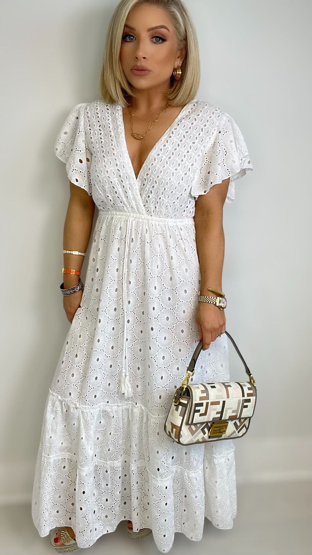 ANTIGUA COTTON ANGLAISE DRESS - WHITE Dresses Coco Boutique 